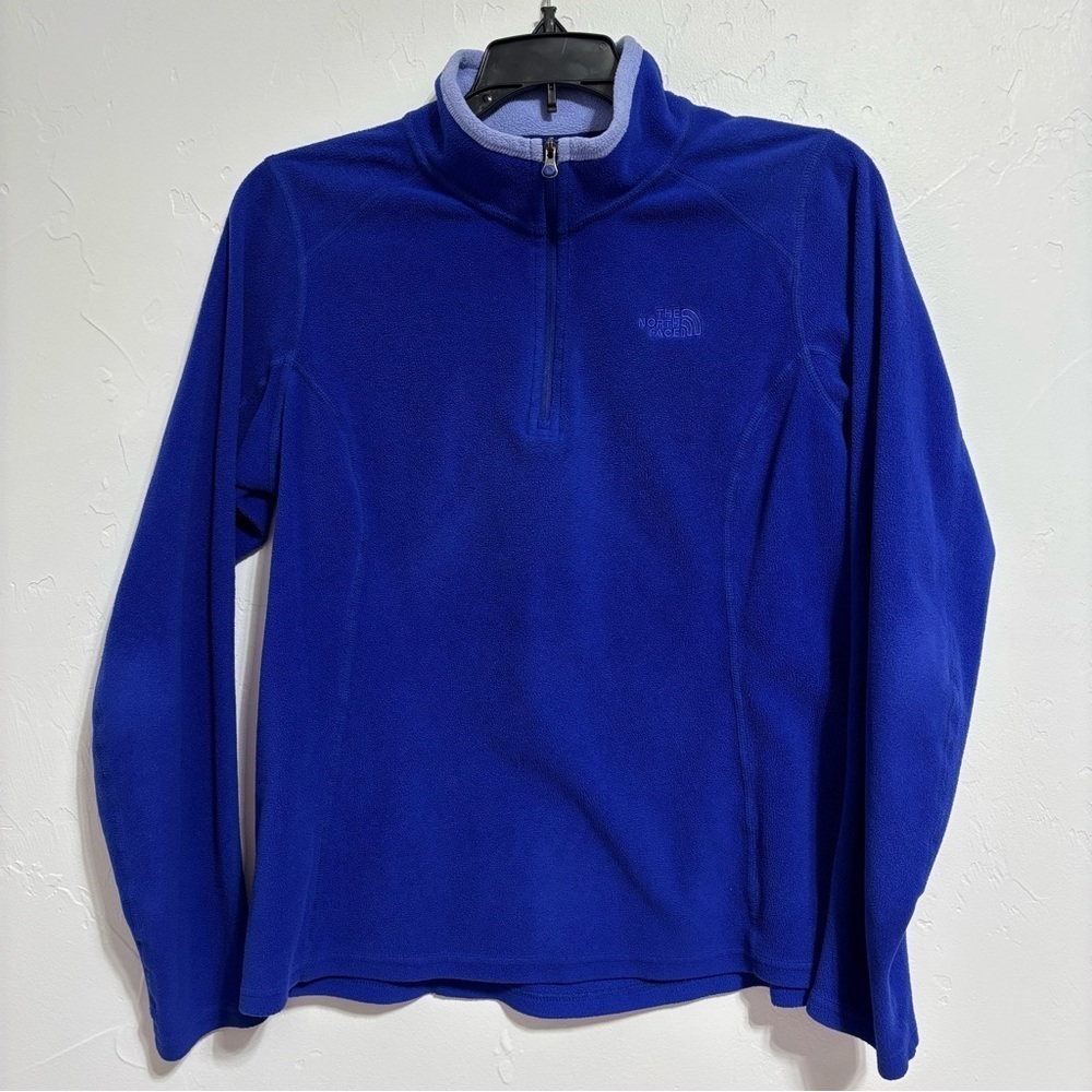 The North Face Blue Lightweight Pullover Women's Medium 1/4 Zip Fleece Jacket